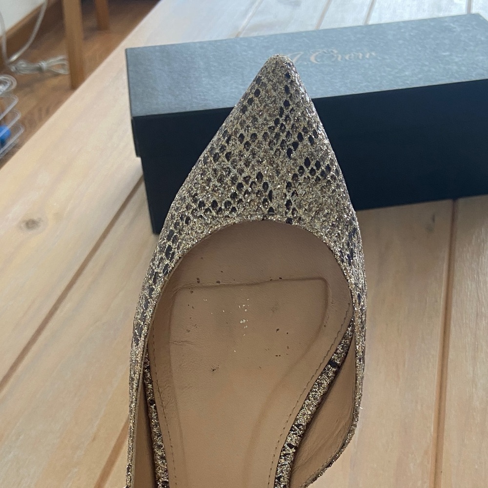 J. Crew Women's Metallic Snakeskin Pattern Flats - Picture 6 of 11